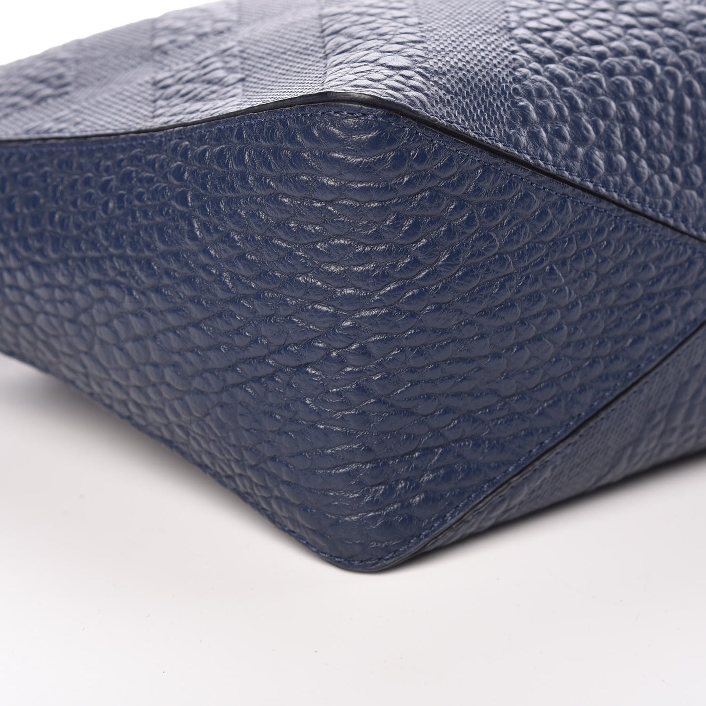 Heritage Grain Check Embossed Medium Dewsbury Tote Blue Carbon