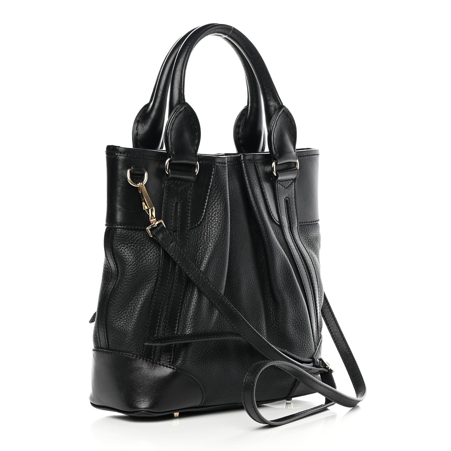 Calfskin Medium Whipstitch Tote Black