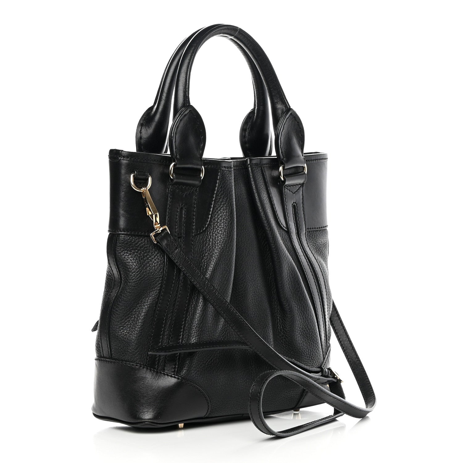 Burberry Calfskin Medium Whipstitch Tote Black 3 of 15