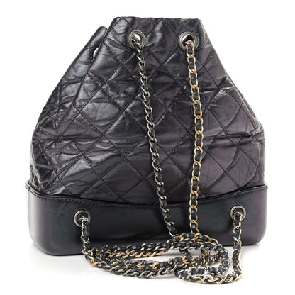 Chanel Aged Calfskin Quilted Small Gabrielle Backpack Black 2 of 8