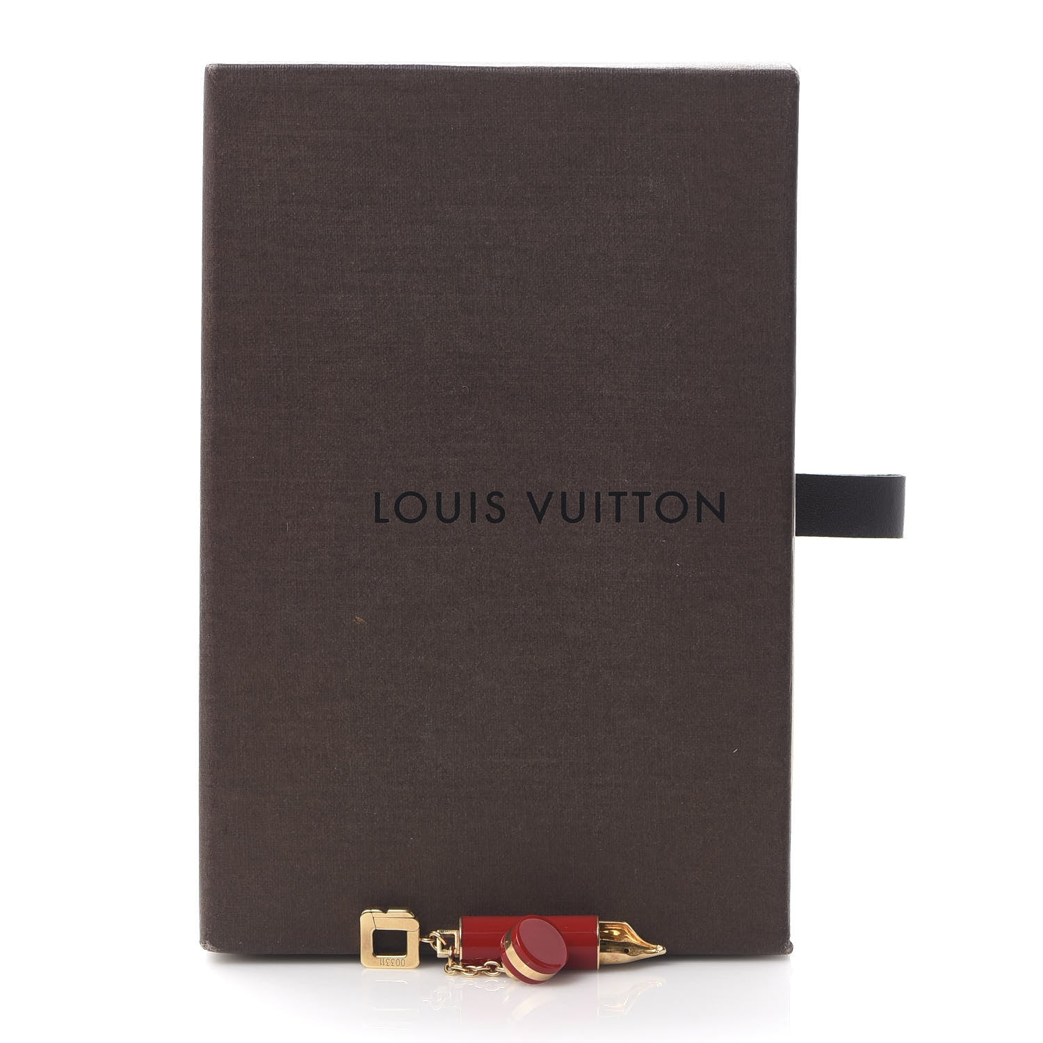 Louis Vuitton 18K Yellow Gold Enamel LV Fountain Pen Charm Red 7 of 7