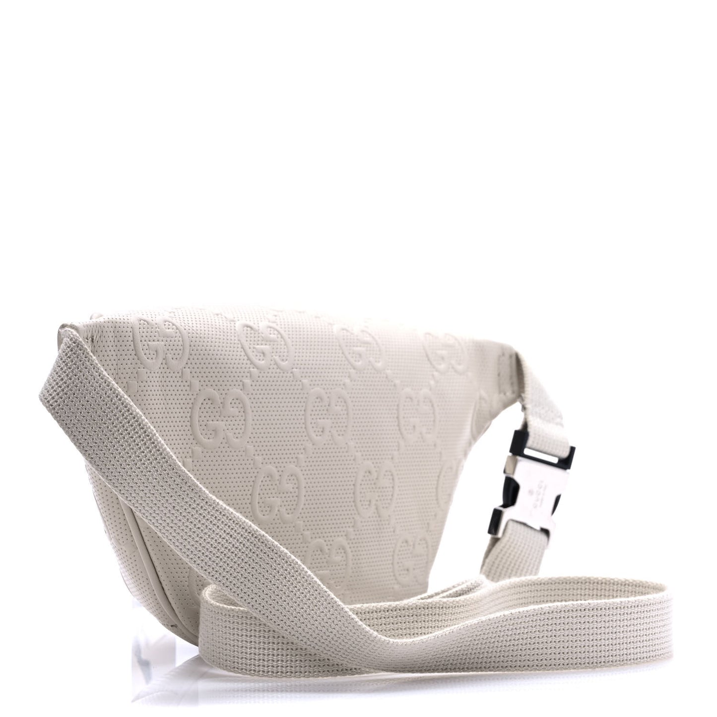 Calfskin GG Tennis Embossed Belt Bag Mystic White