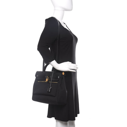 Hermes Military Toile Vache Hunter Herbag Zip PM 31 Black 2 of 8