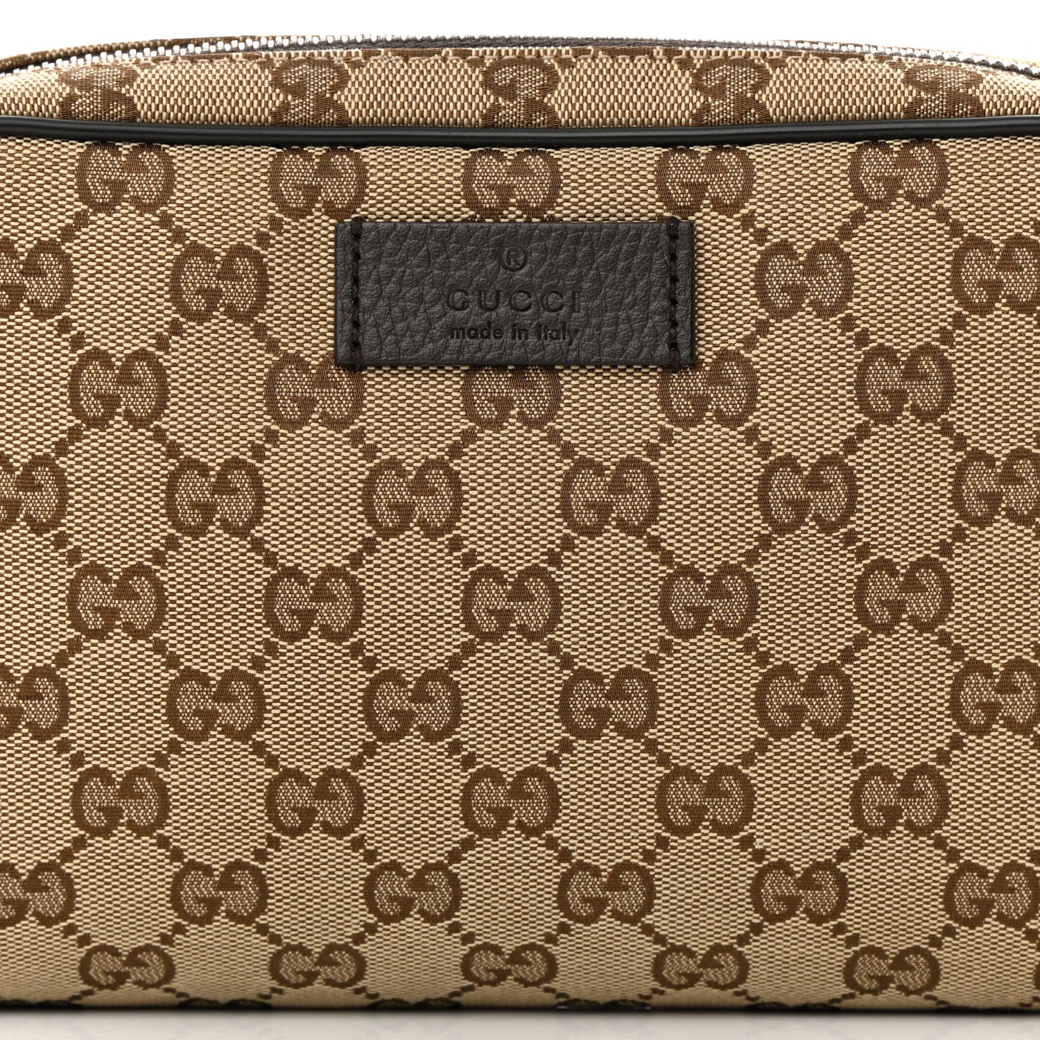 Gucci Monogram Dollar Calfskin Belt Bag Beige Ebony Testa di Moro Marrone Scuro 8 of 15