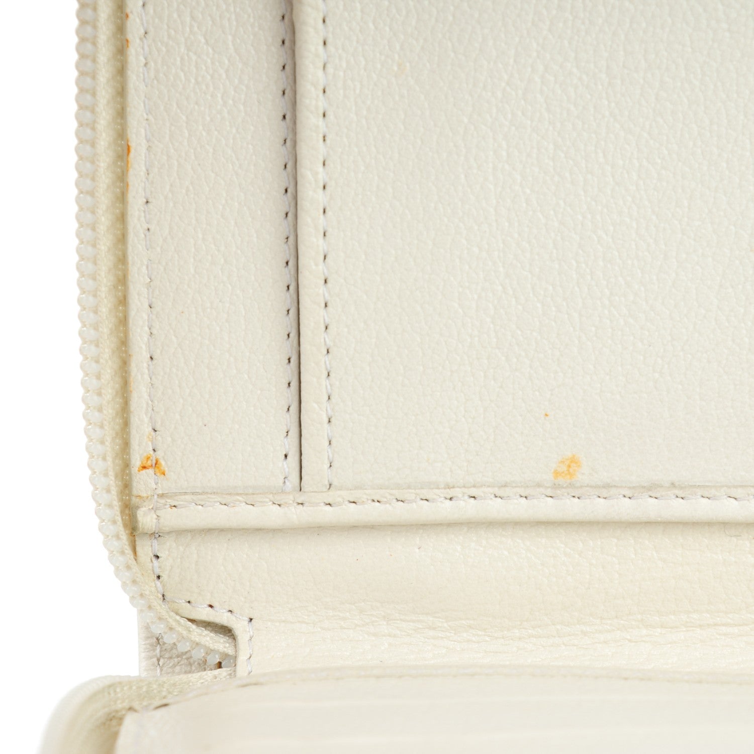 Chanel Goatskin Camellia Embossed Zip Around Wallet White 7 of 9