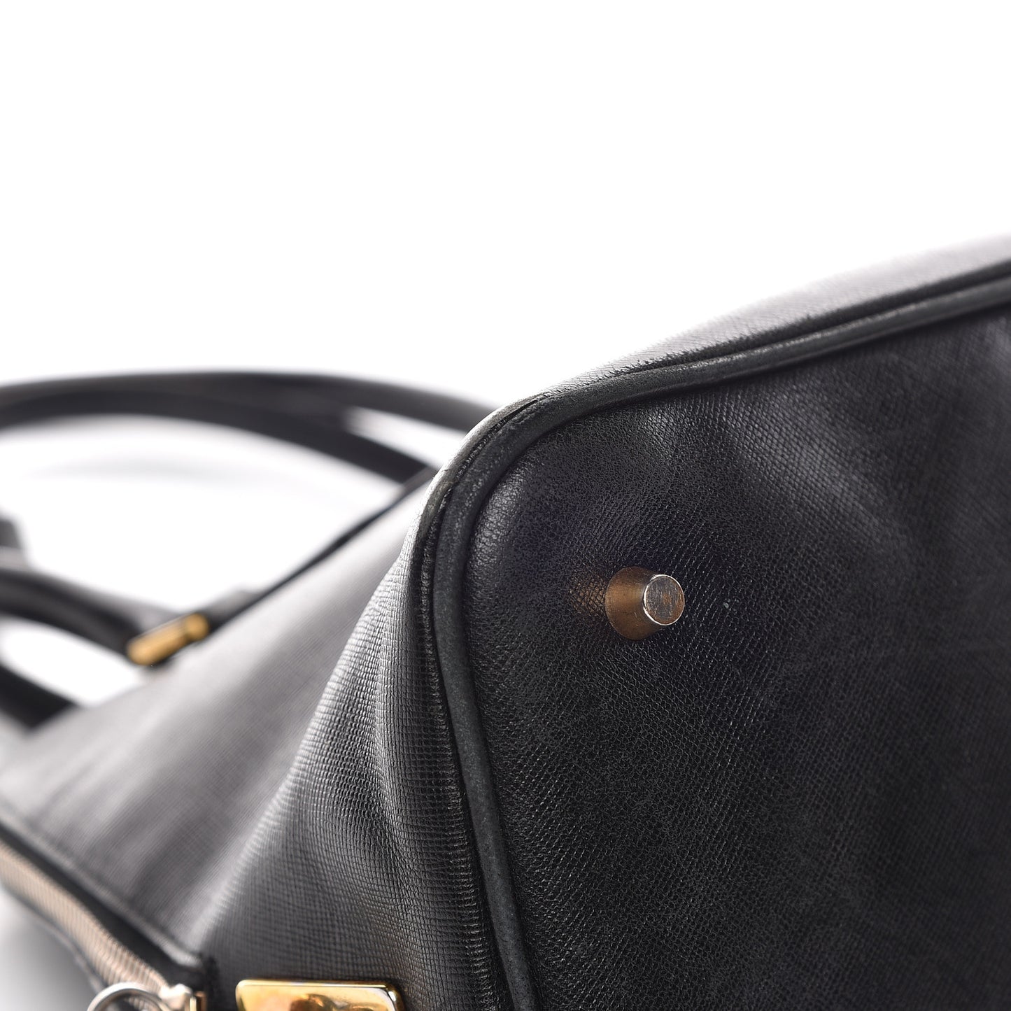 Saffiano Top Handle Dome Satchel Black