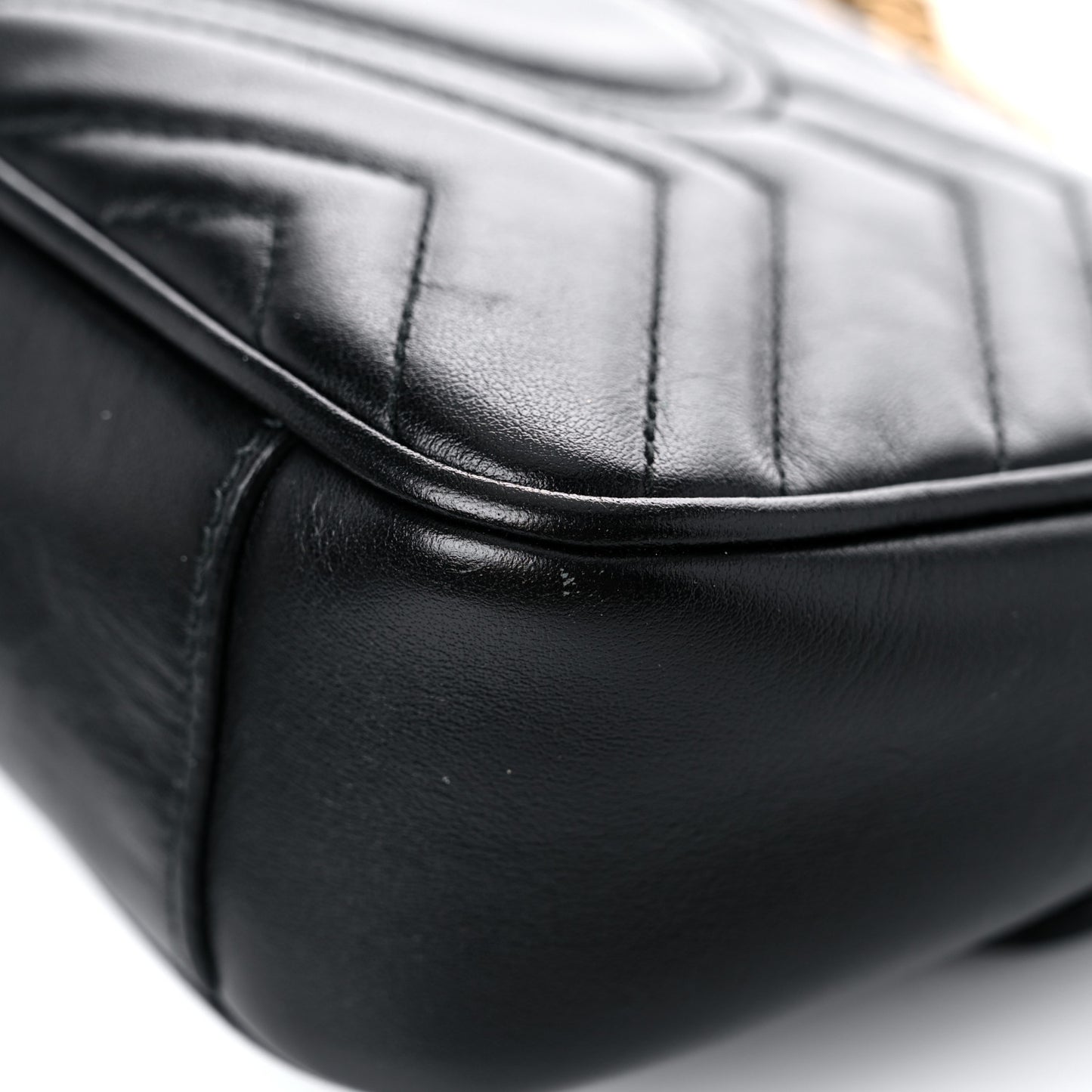 Calfskin Matelasse Mini GG Marmont Shoulder Bag Black