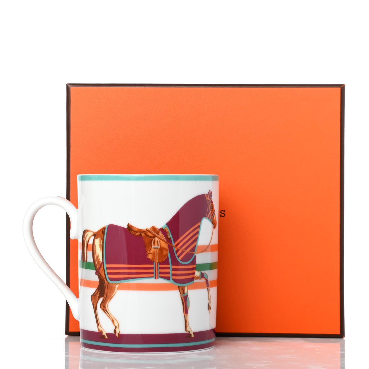 Hermes Porcelain Cheval A La Couverture Mug 8 of 8