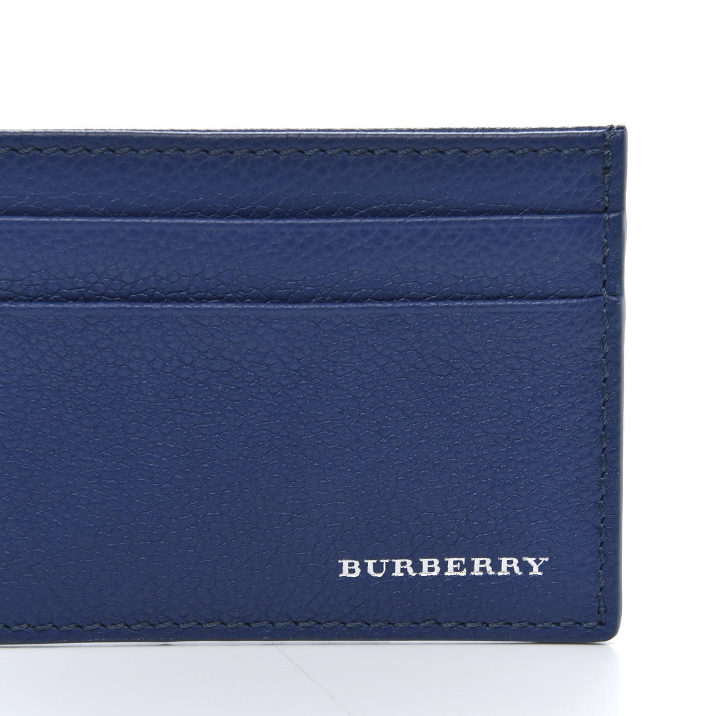 Grainy Calfskin Card Case Blue