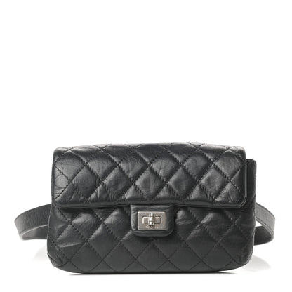 Chanel Calfskin Quilted 2.55 Reissue Flap Belt Bag Clutch Black 1 of 15