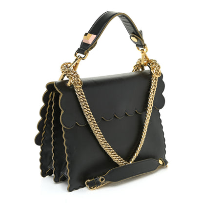 Fendi Vitello Liberty Scalloped Studded Kan I Shoulder Bag Black 3 of 18