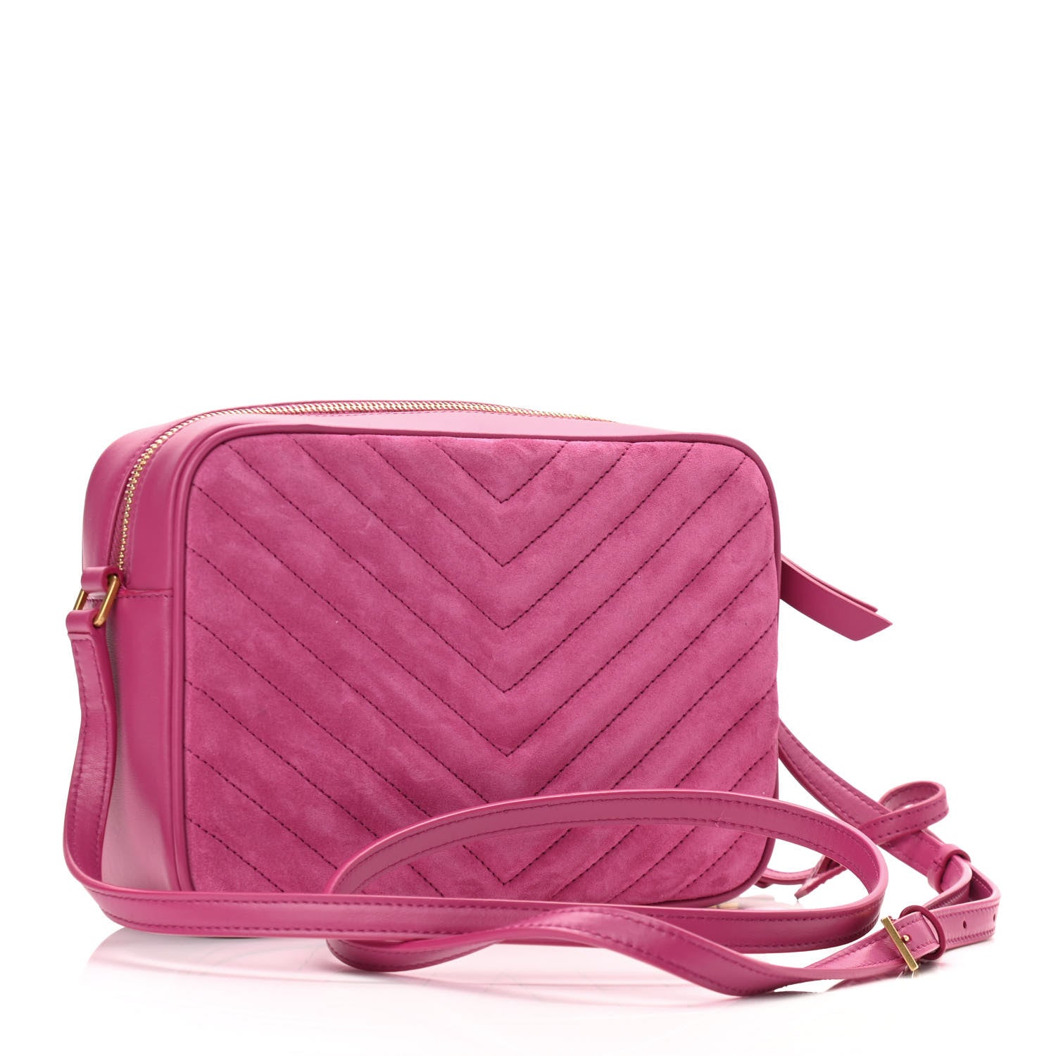 Saint Laurent Suede Matelasse Monogram Lou Camera Bag Rose 3 of 11