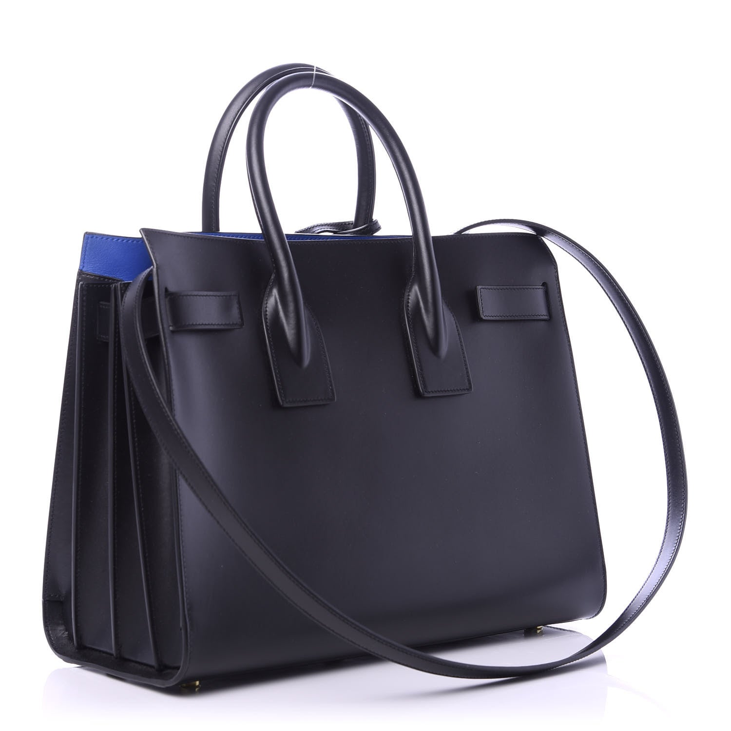 Saint Laurent Calfskin Small Sac De Jour Black Blue Majorelle 3 of 10