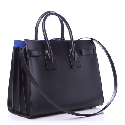 Saint Laurent Calfskin Small Sac De Jour Black Blue Majorelle 3 of 10