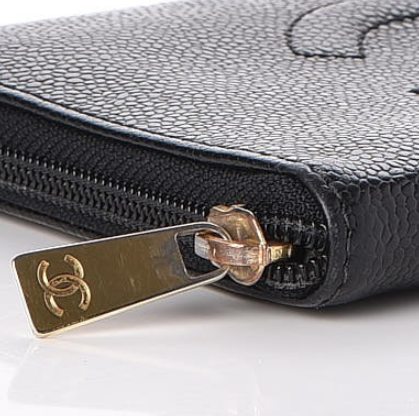 Chanel Caviar Timeless CC Zip Around Wallet Black 5 of 9