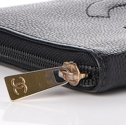 Chanel Caviar Timeless CC Zip Around Wallet Black 5 of 9