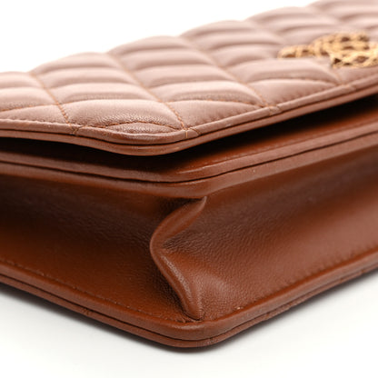 Chanel Lambskin Quilted Clutch With Chain Brown 10 of 12