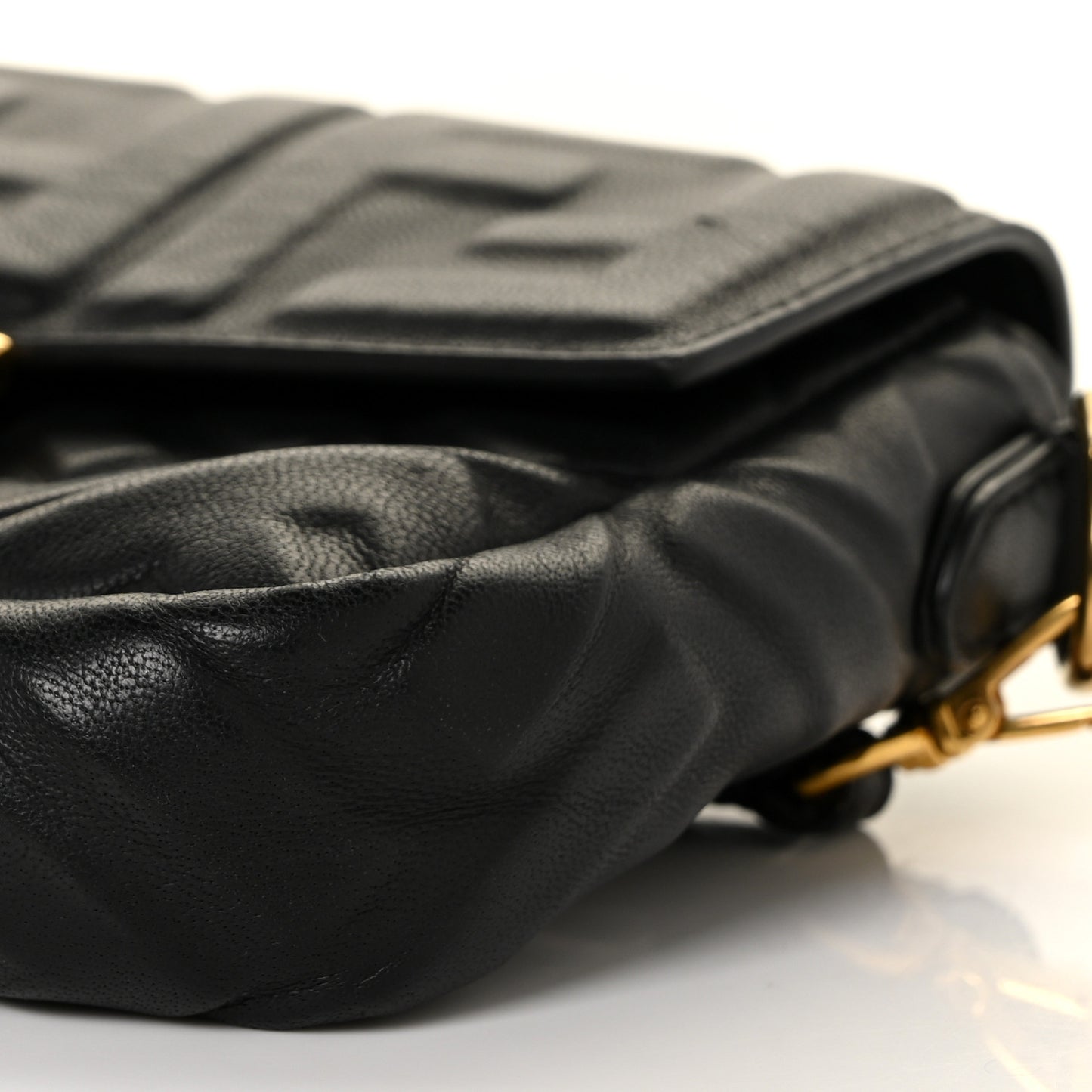 Nappa FF 1974 Embossed Mini Baguette Black