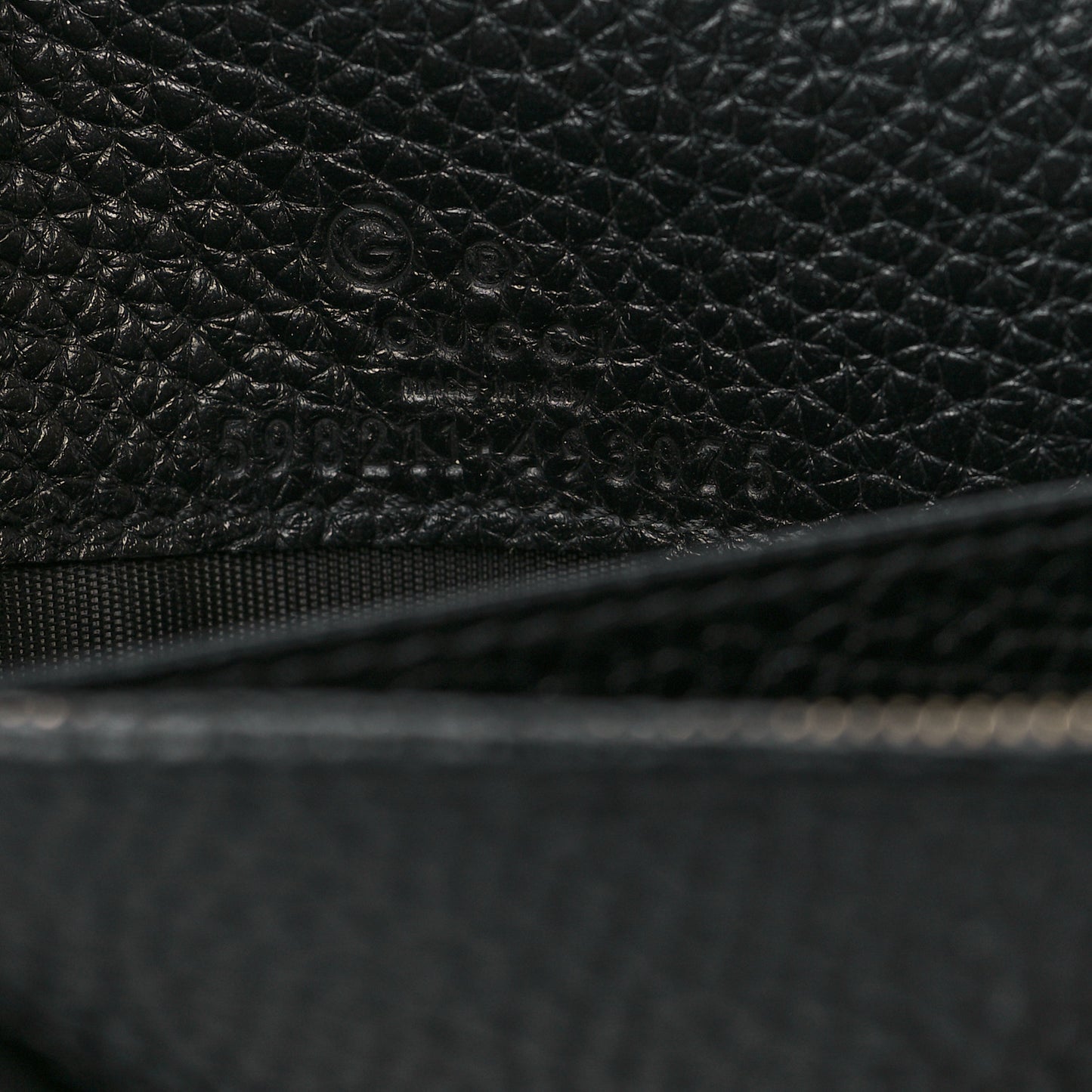 Pebbled Calfskin Soho Wallet on Chain Black