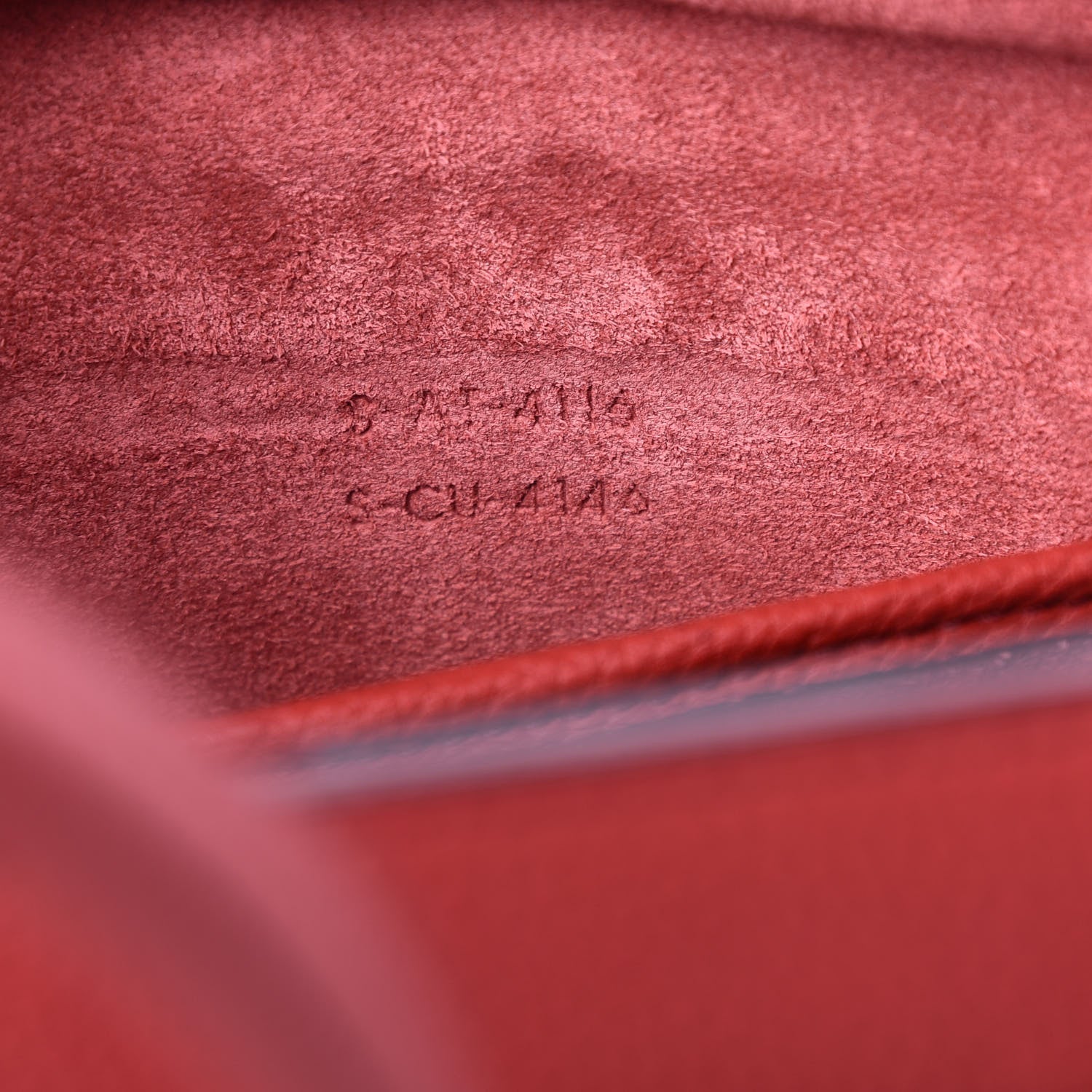 Celine Drummed Calfskin Nano Luggage Red 7 of 10