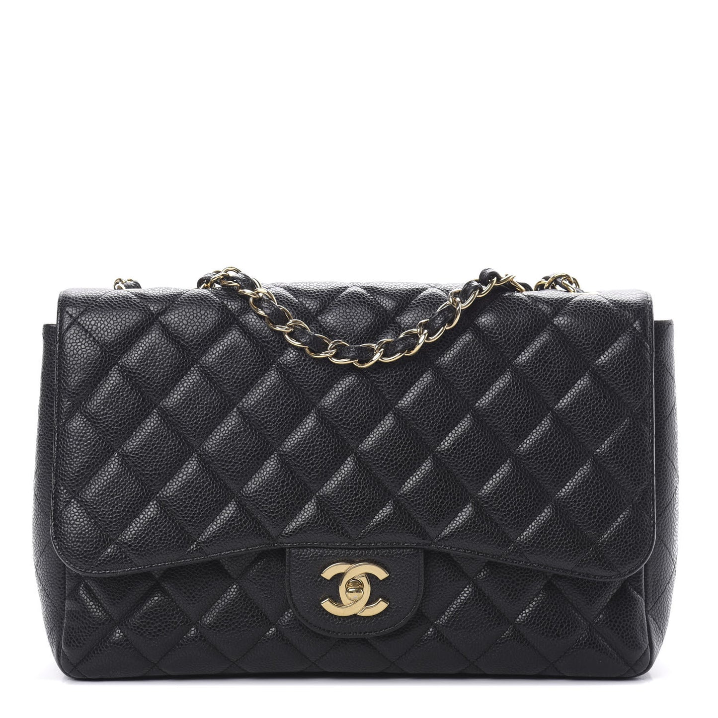 Caviar Quilted Jumbo Single Flap Black