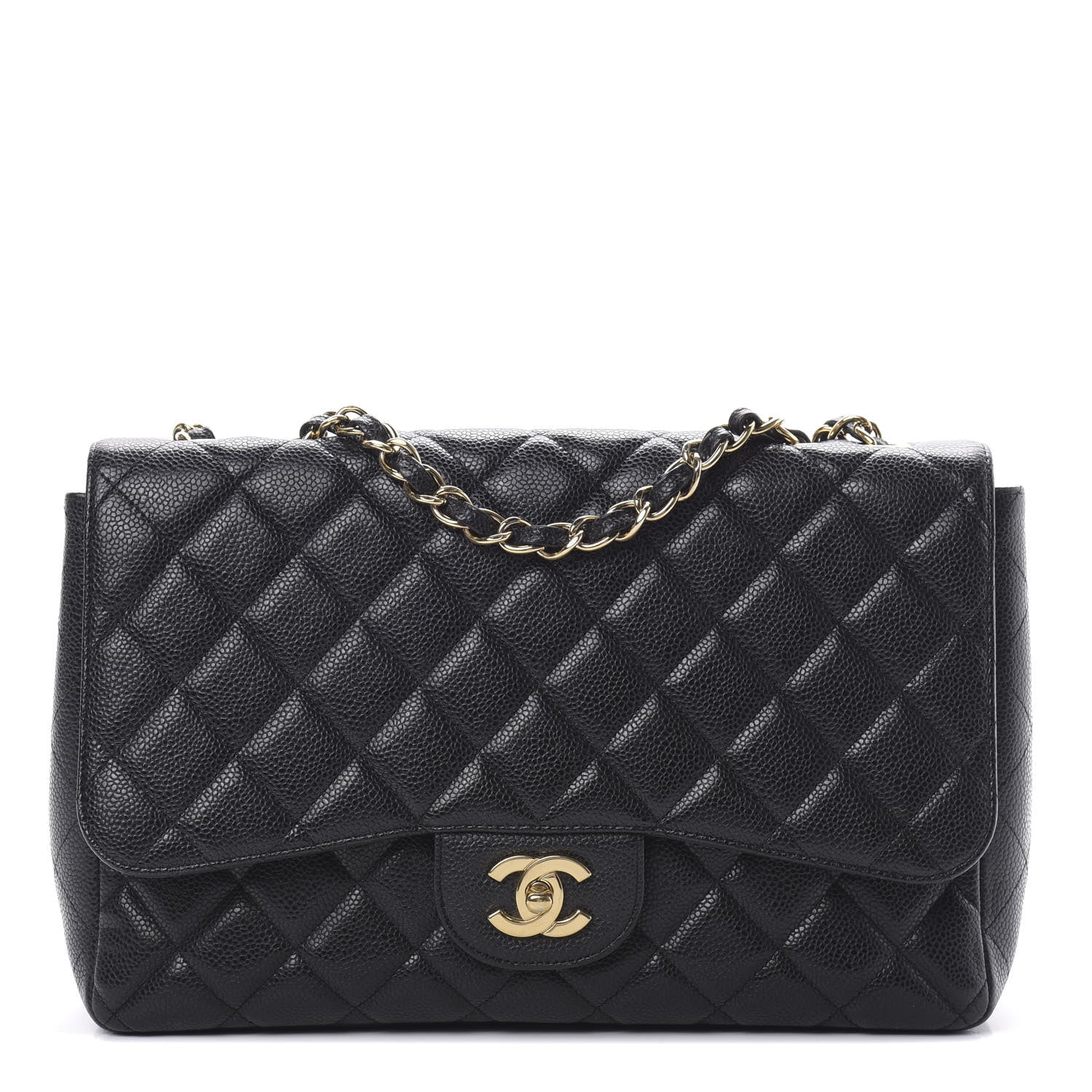 Chanel Caviar Quilted Jumbo Single Flap Black 1 of 10