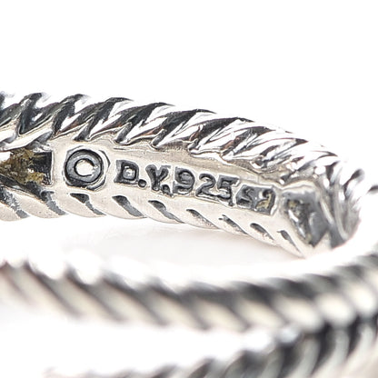David Yurman Sterling Silver Diamond Prasiolite 7mm Petite Albion Ring 50 5.25 4 of 4