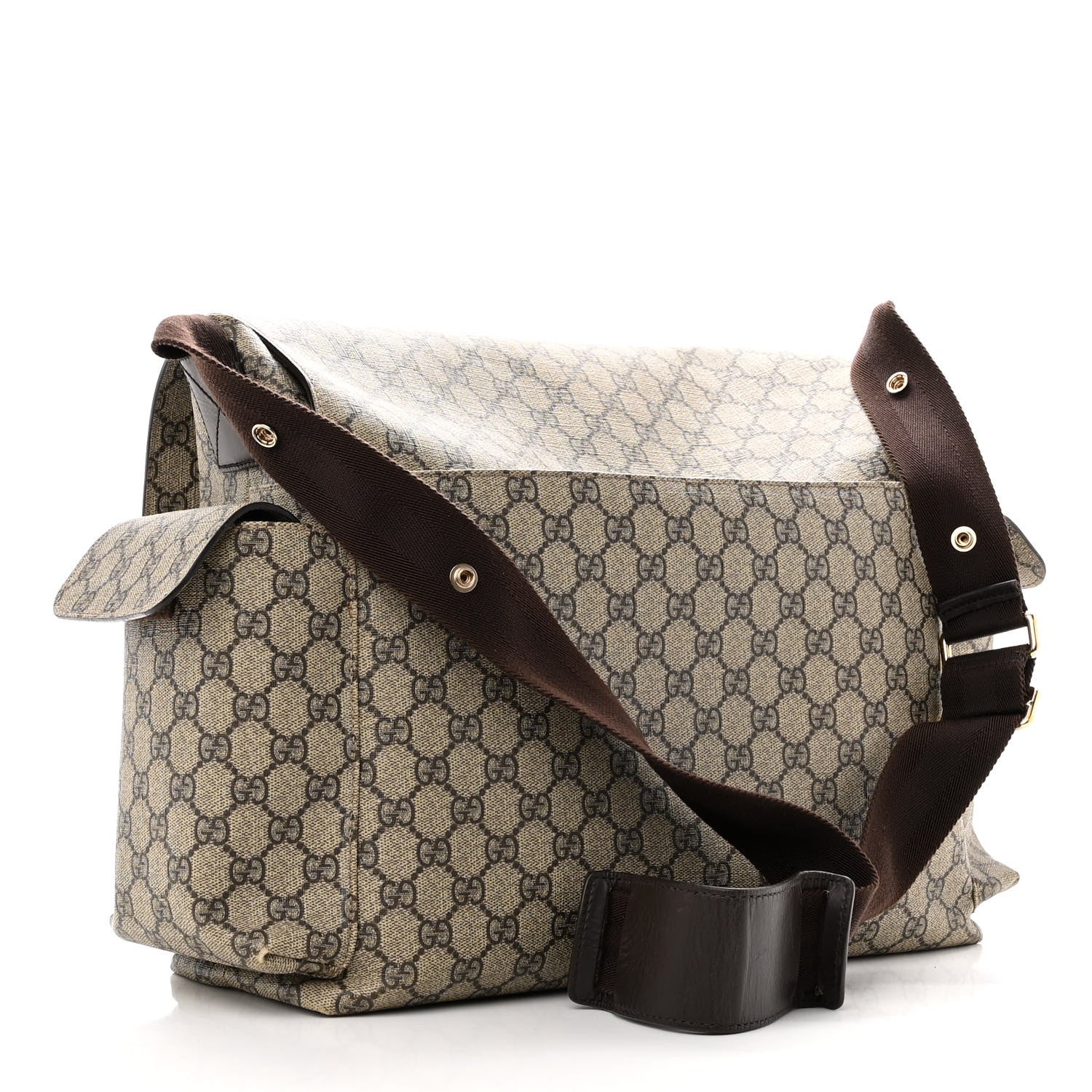 Gucci GG Plus Monogram Messenger Diaper Bag Dark Brown 4 of 13