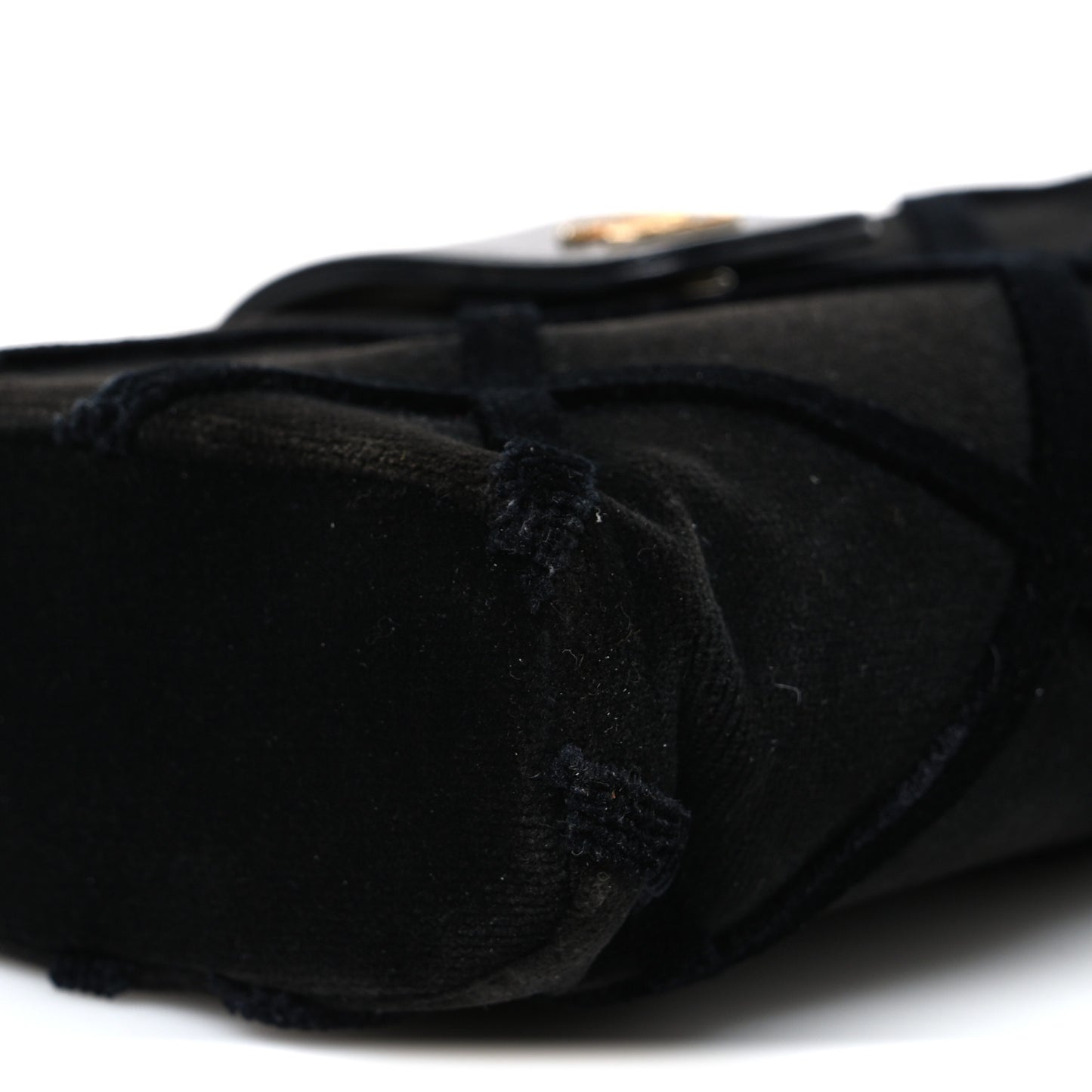 Velvet Quilted Small Clutch With Chain  Black