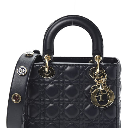Christian Dior Lambskin Cannage Small Lucky Badges My Lady Dior Navy 13 of 13