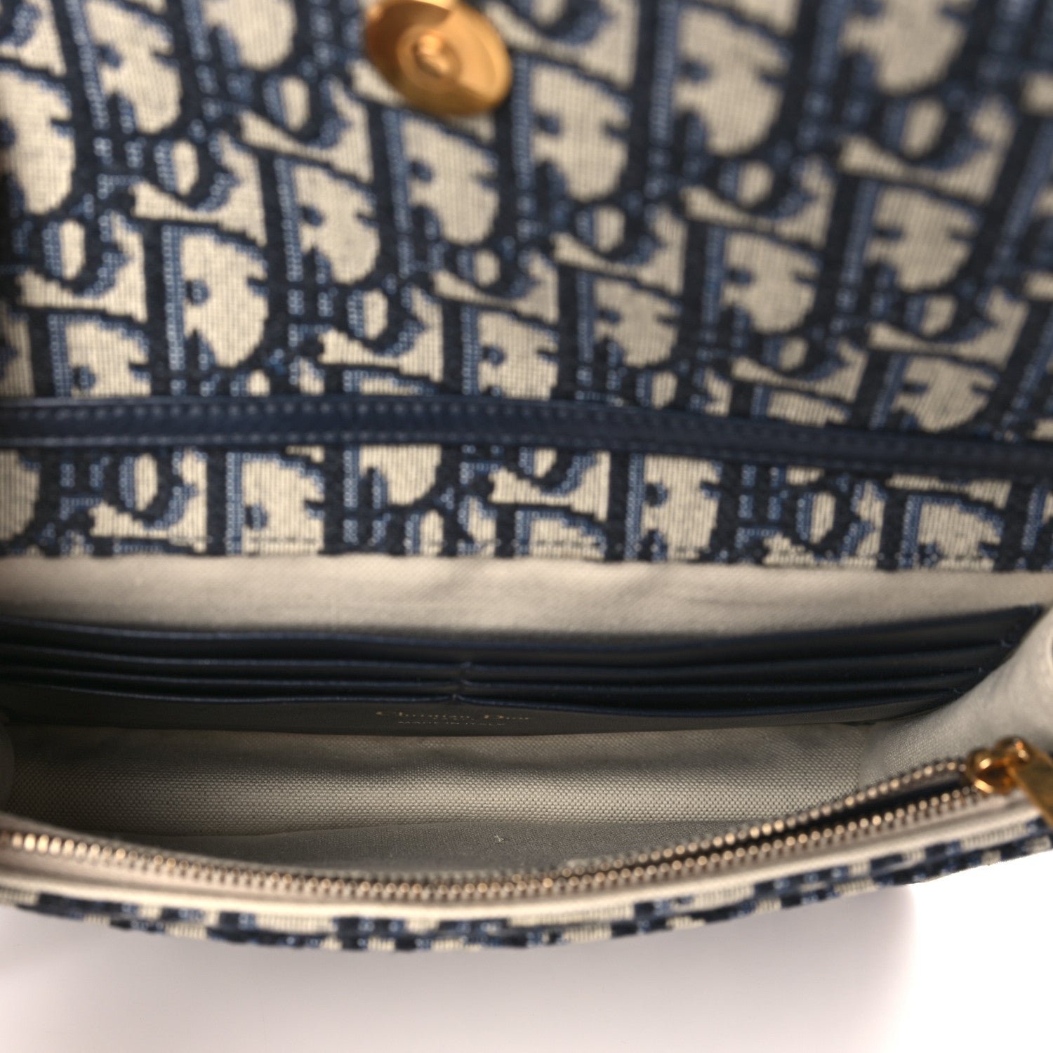 Christian Dior Oblique Saddle Chain Pouch Blue 4 of 8