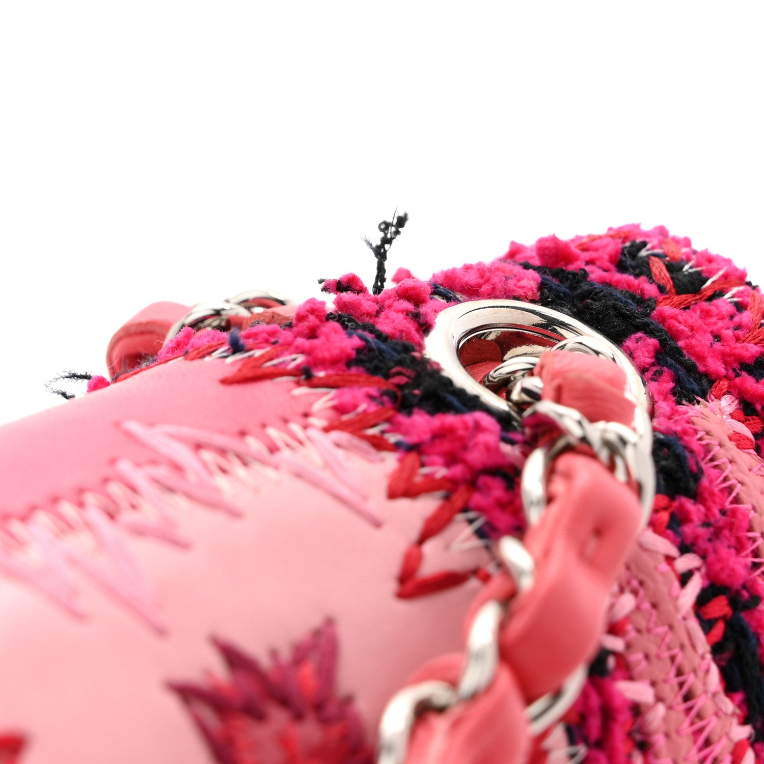 Chanel Tweed Patchwork Medium Single Flap Pink 11 of 11