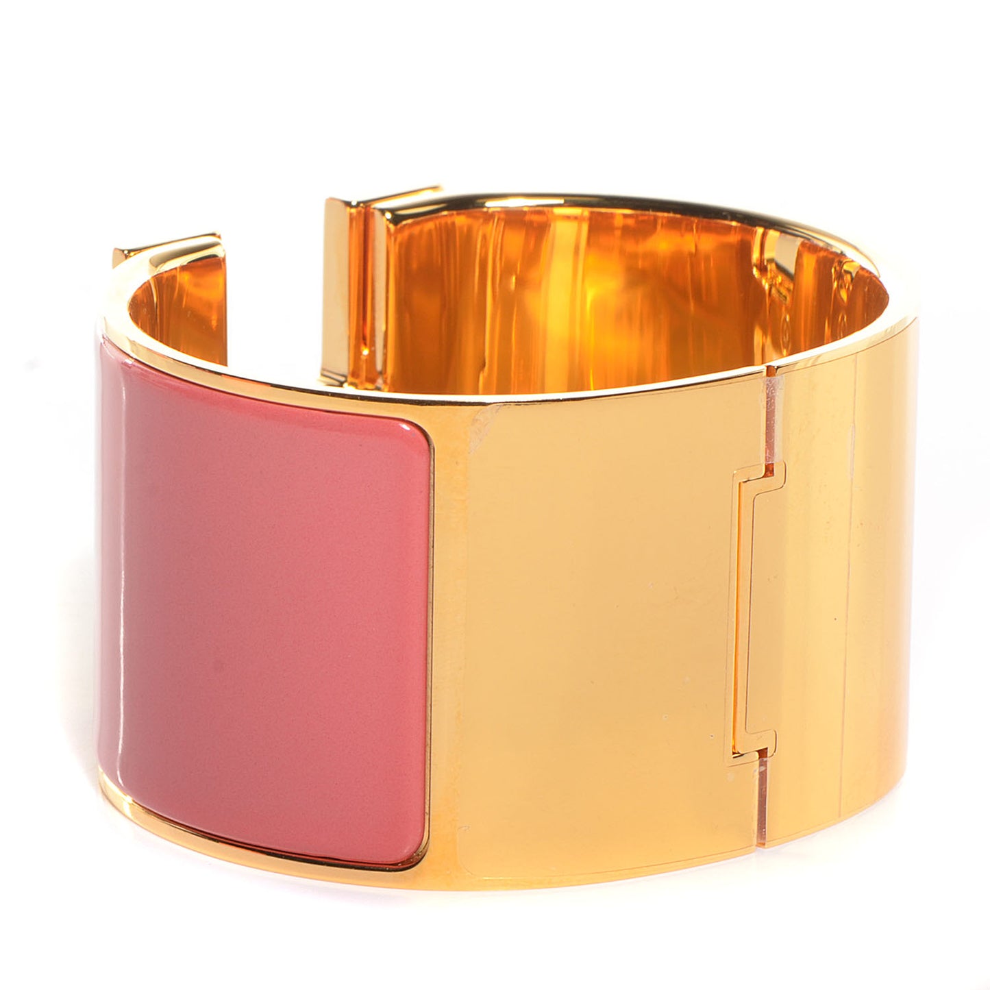 Enamel Extra Wide Clic Clac H Bracelet PM Rouge Corail