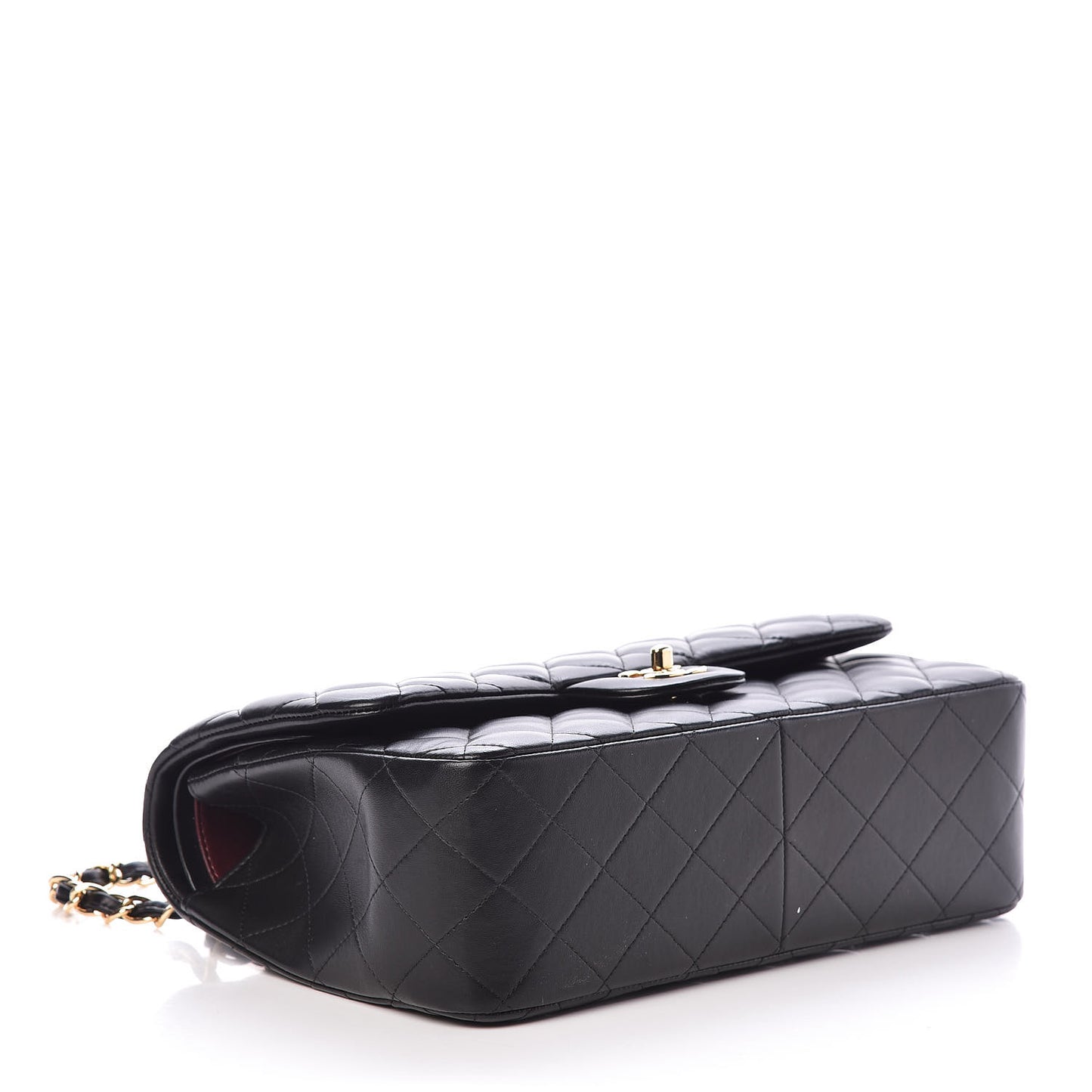 Lambskin Quilted Jumbo Double Flap Black