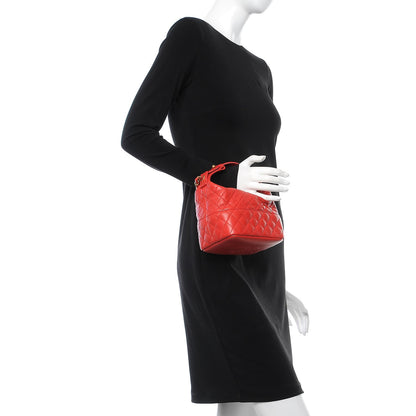 Chanel Lambskin Quilted Hobo Red 3 of 8