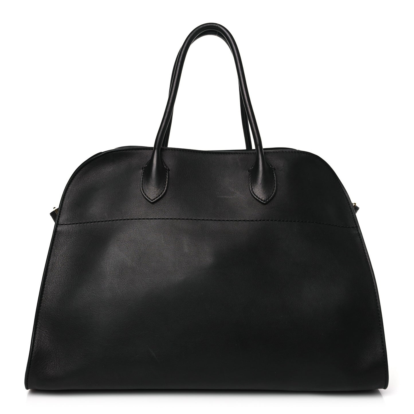 THE ROW Polished Saddle Calfskin Soft Margaux 15 Black