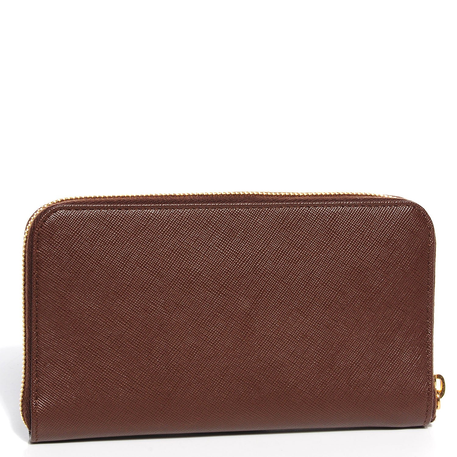 Prada Saffiano Metal Zip Around Wallet Cacao 4 of 10