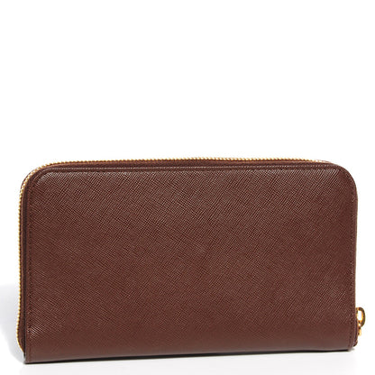 Prada Saffiano Metal Zip Around Wallet Cacao 4 of 10