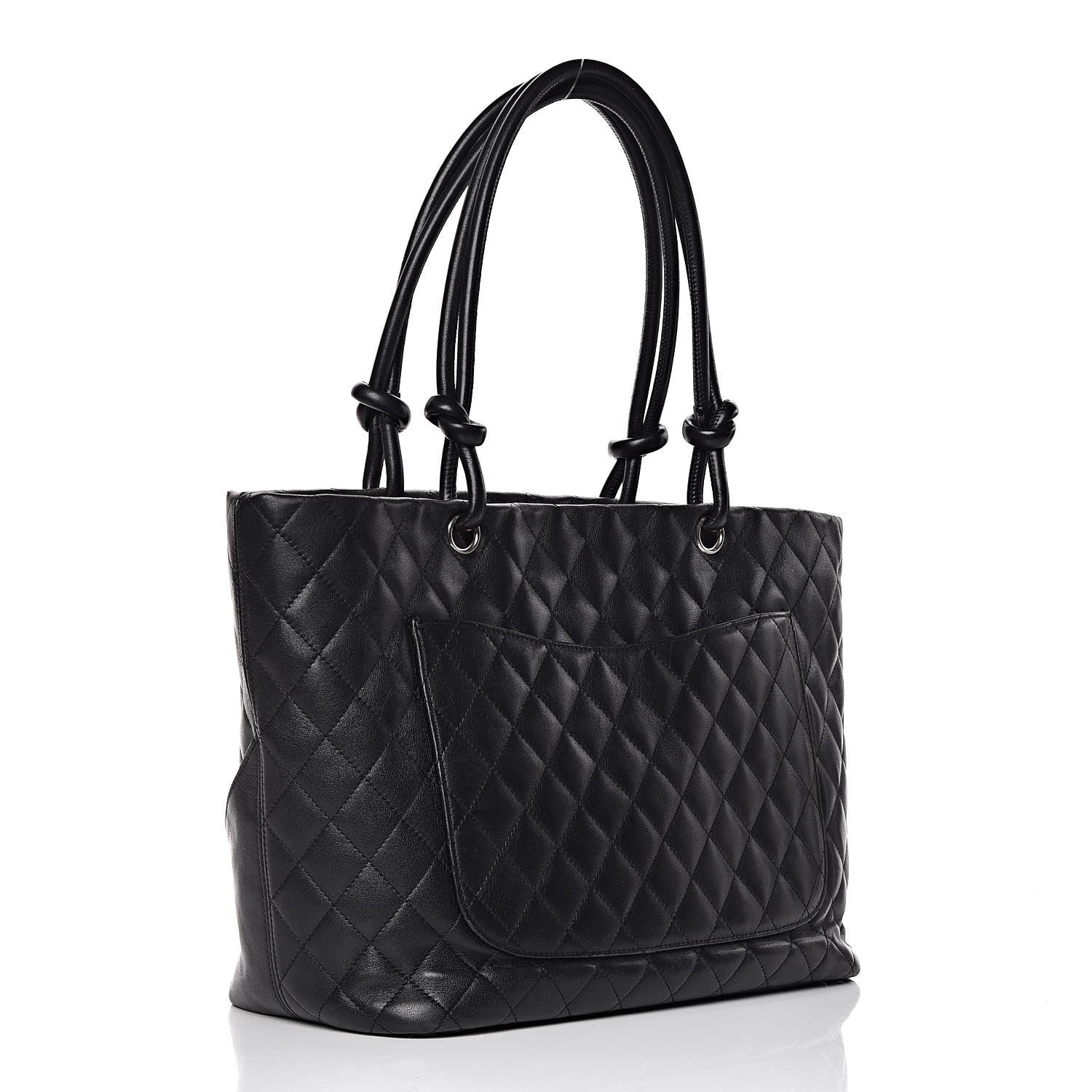 Chanel Calfskin Quilted Large Cambon Tote Black White 3 of 16