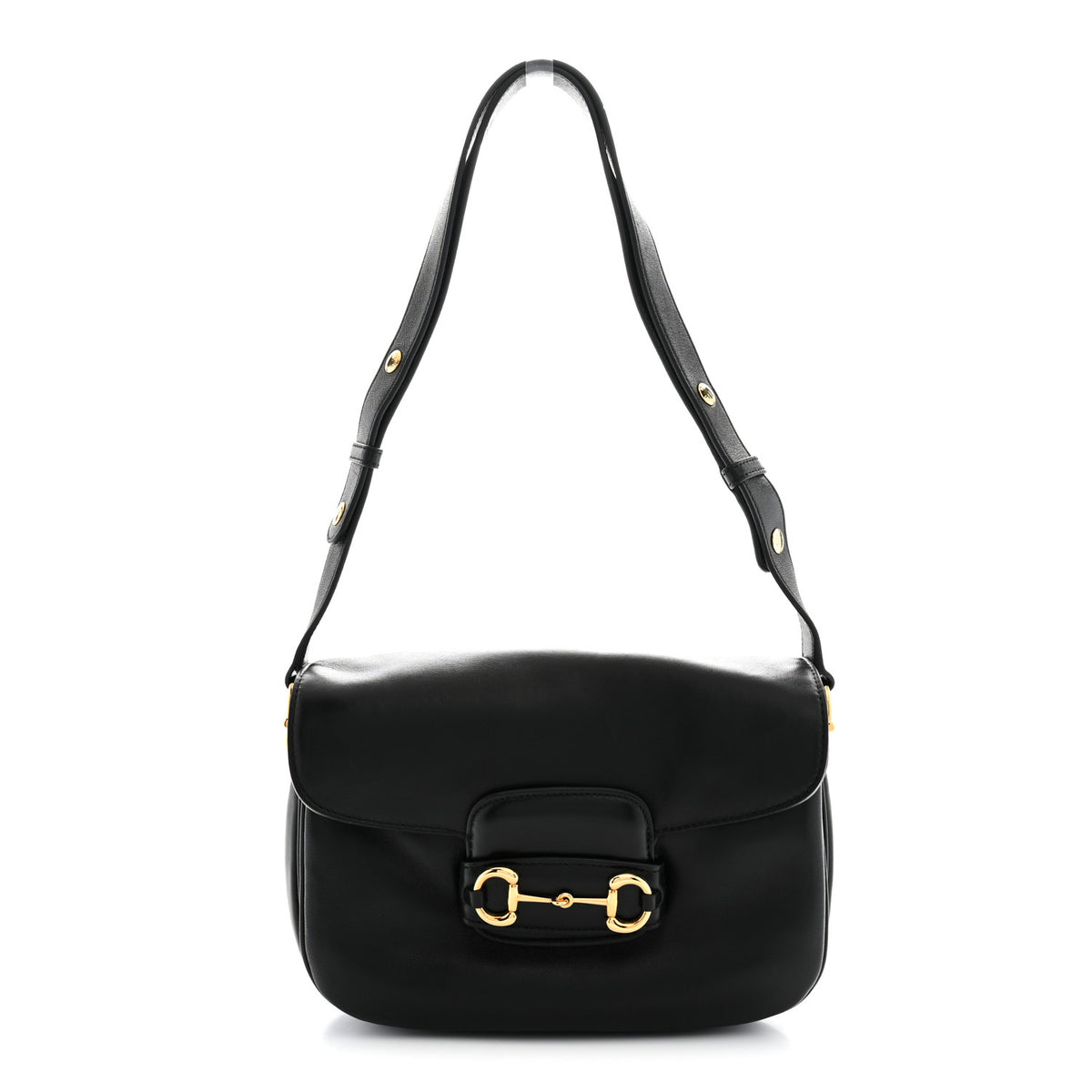 Gucci Calfskin Horsebit 1955 Aura Small Shoulder Bag Black 1 of 11