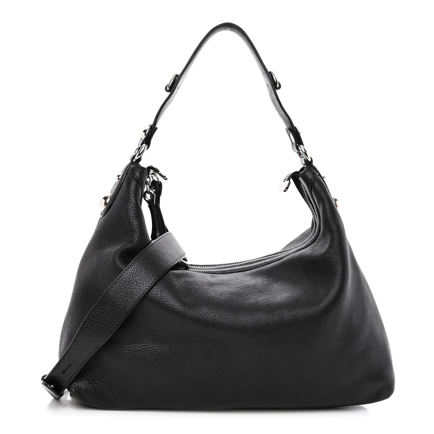 Calfskin Icon Bit Medium Hobo Black