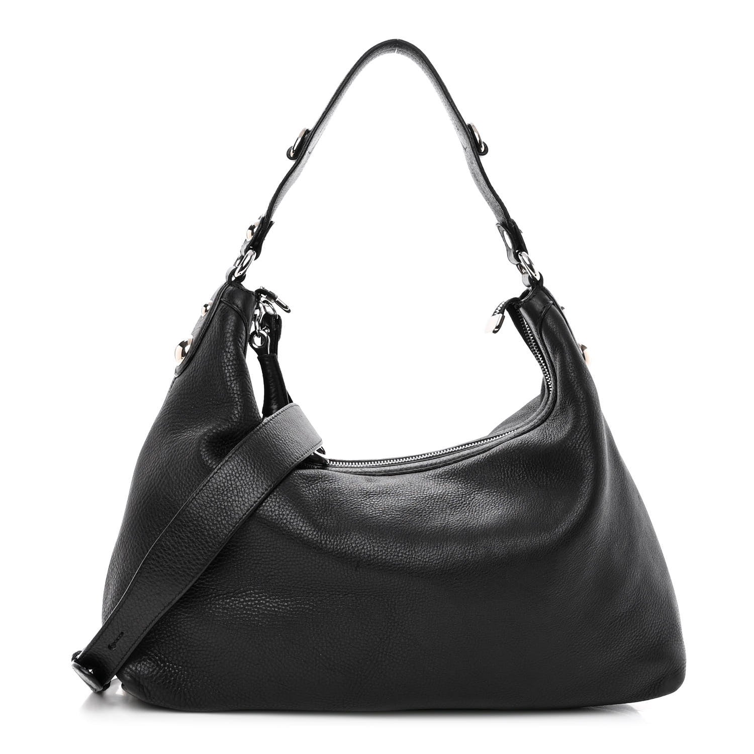 Gucci Calfskin Icon Bit Medium Hobo Black 1 of 12