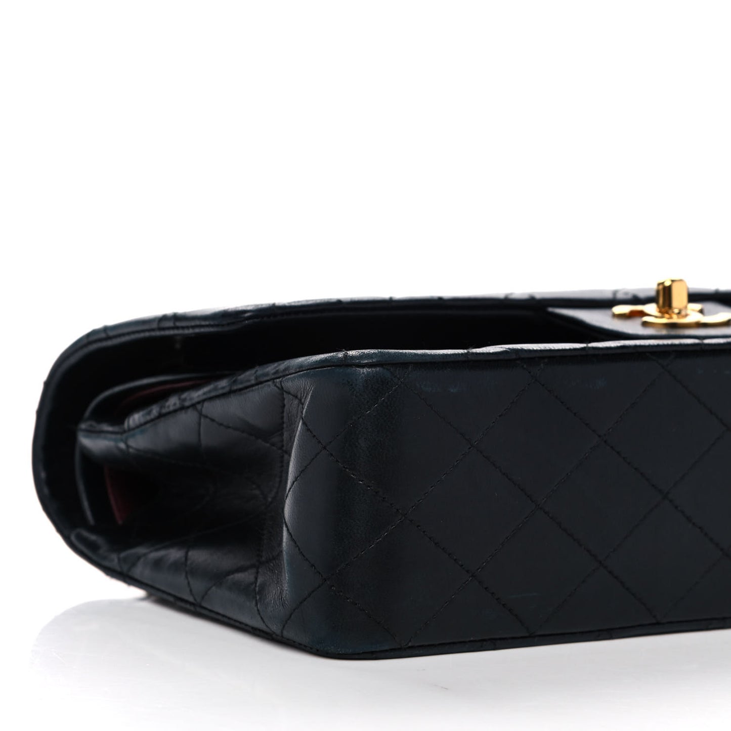 Lambskin Quilted Small Double Flap Black