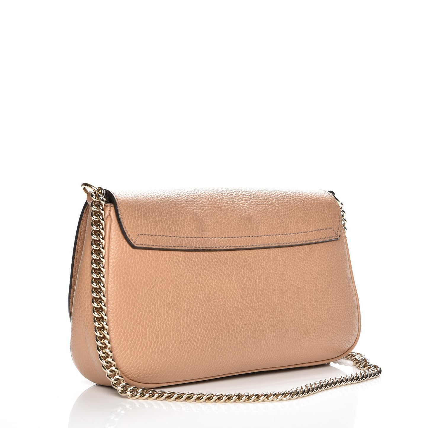 Pebbled Calfskin Medium Soho Flap Crossbody Camelia