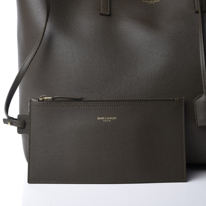 Saint Laurent Calfskin Large Shopping Tote Kaki Militaire 11 of 14
