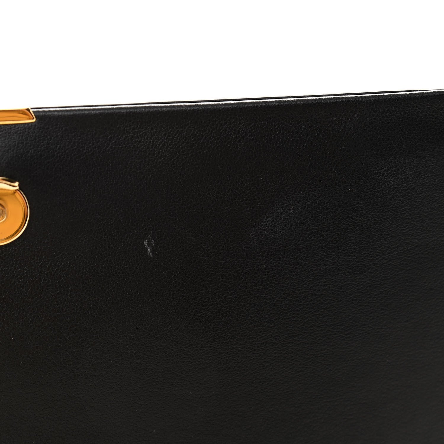 Saint Laurent Calfskin Crocodile Embossed Monogram Chain Wallet Black 10 of 10