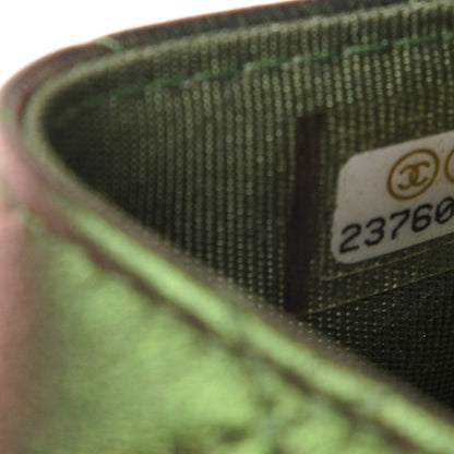 Chanel Metallic Lambskin Quilted Card Holder Green 8 of 9