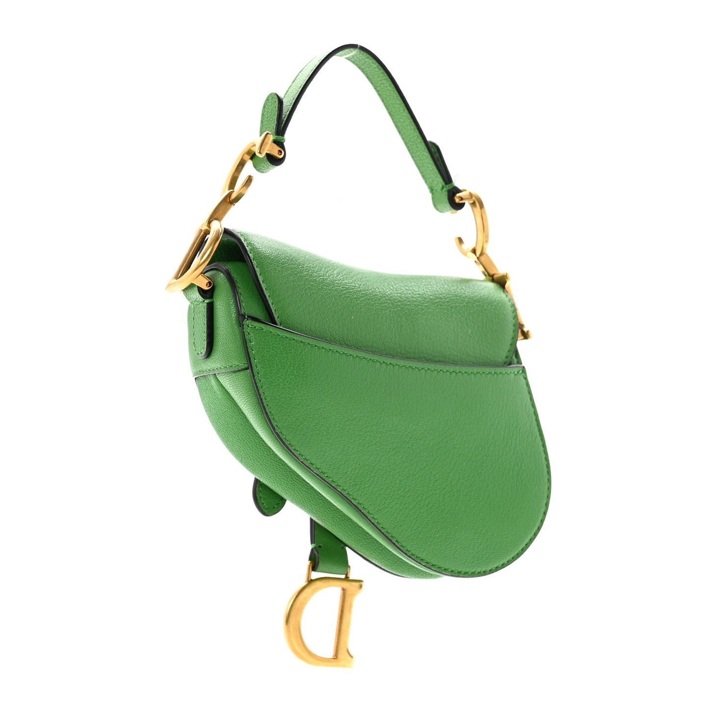 Goatskin Micro Saddle Bag Green