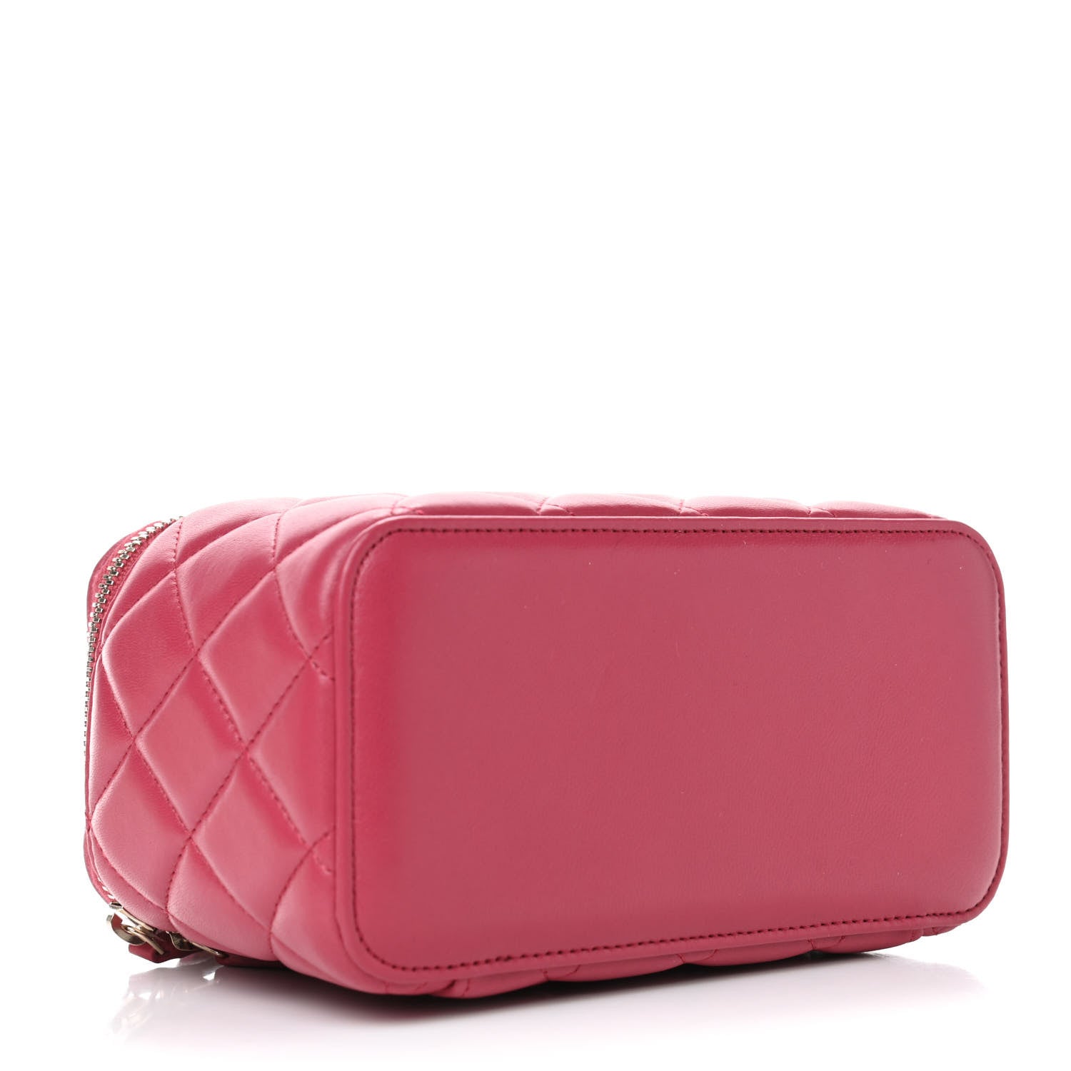 Chanel Lambskin Quilted Small Top Handle Vanity Case With Chain Dark Pink 3 of 4