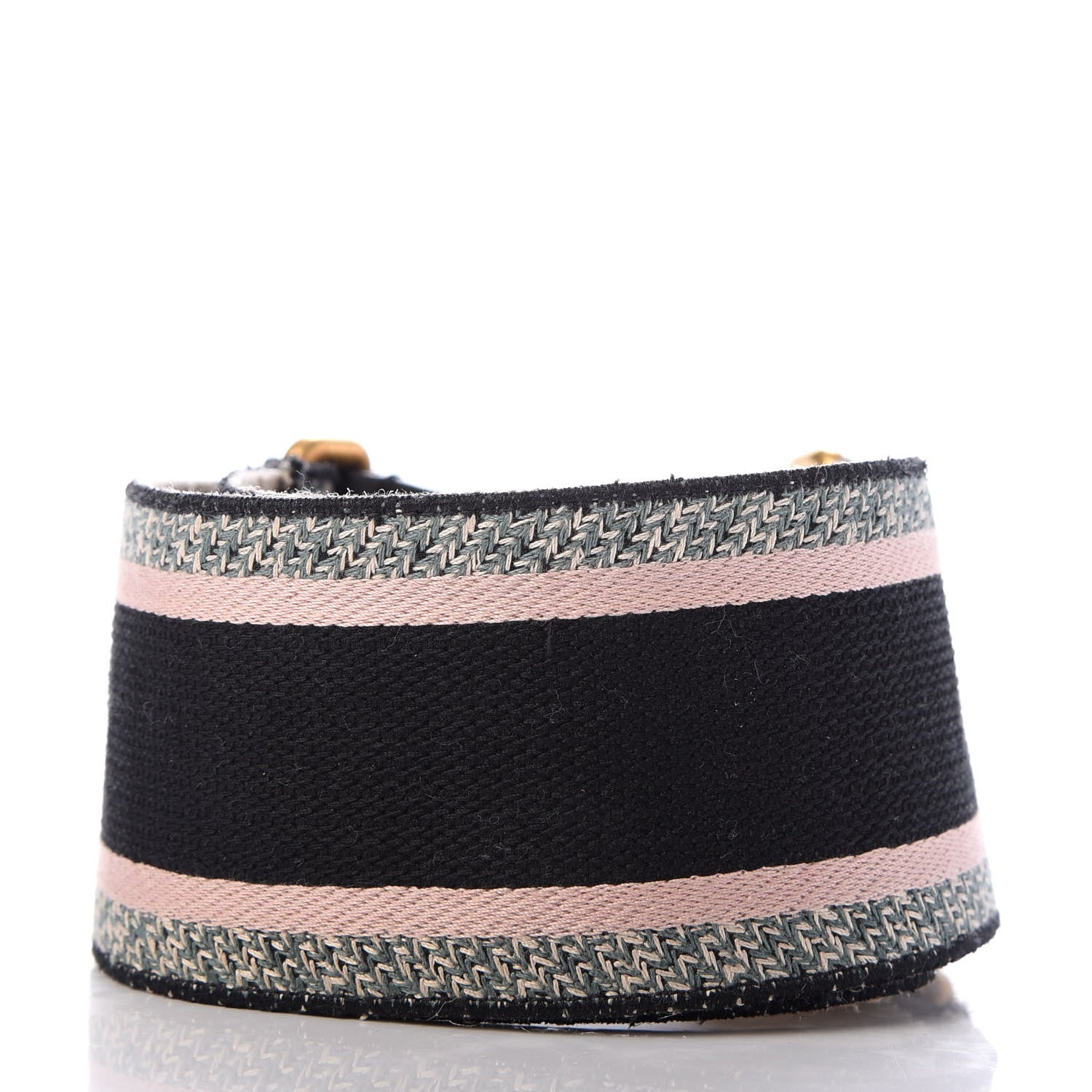 Christian Dior Canvas Embroidered Shoulder Strap Rose Multicolor 2 of 5